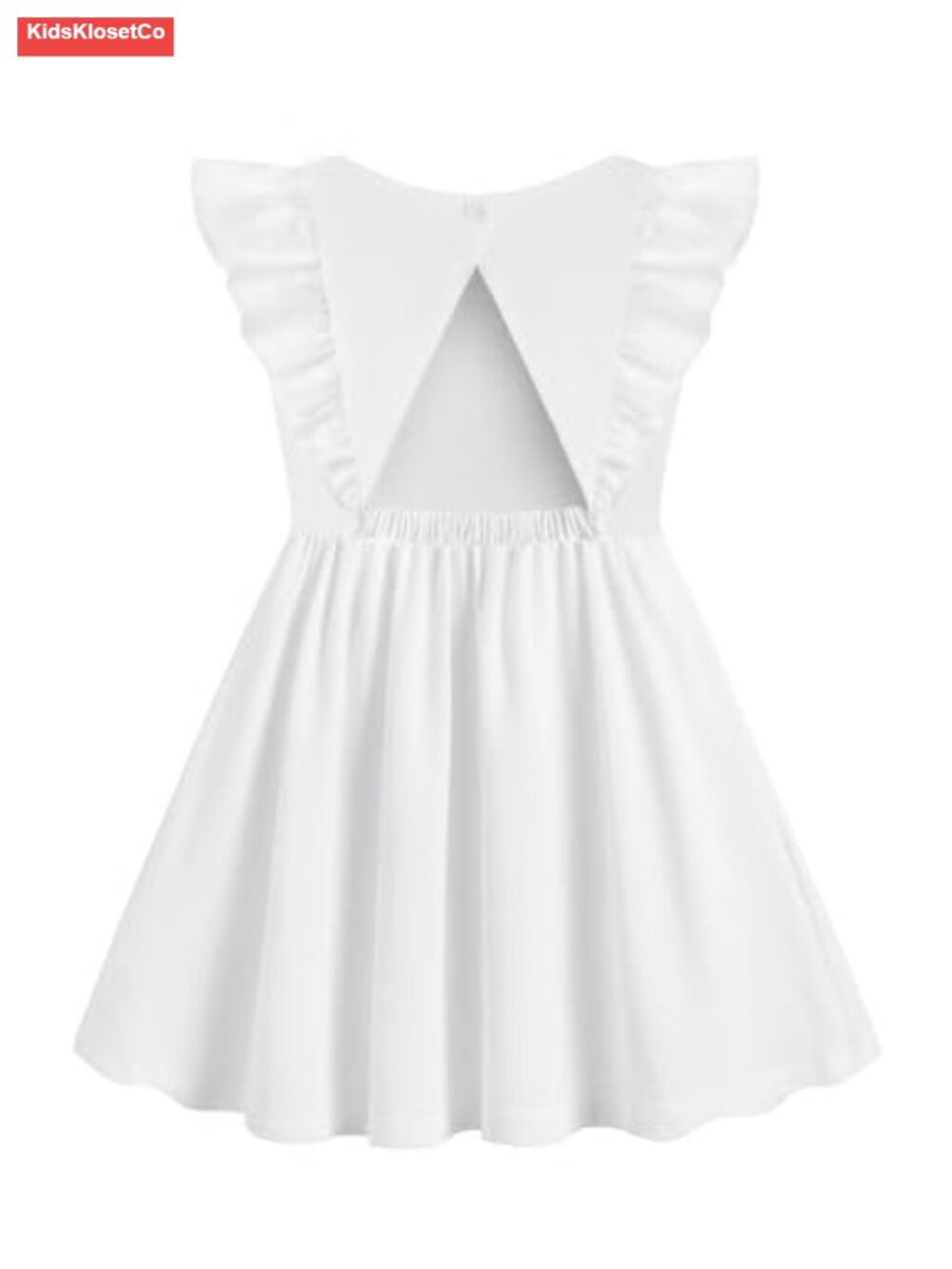 Toddler Girl Butterfly Sleeve Backless Sundress with Pockets Cotton Blend